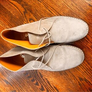 Brooks & brothers Men's Beige chakka Suede Lace-Up boots